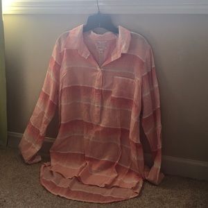 Long-sleeve Peach striped Merona top